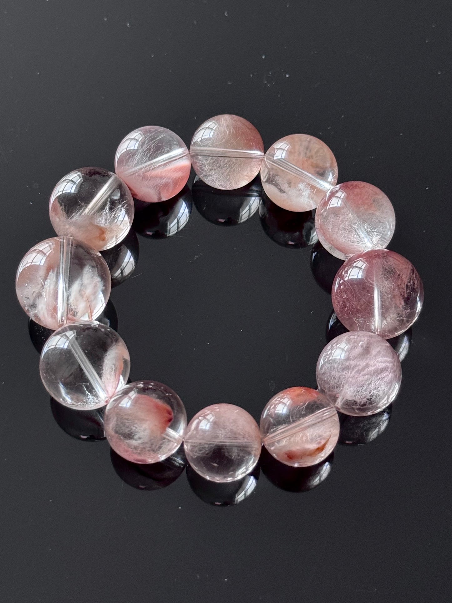 粉卷毛兔毛 Pink Curly Rabbit Hair Quartz