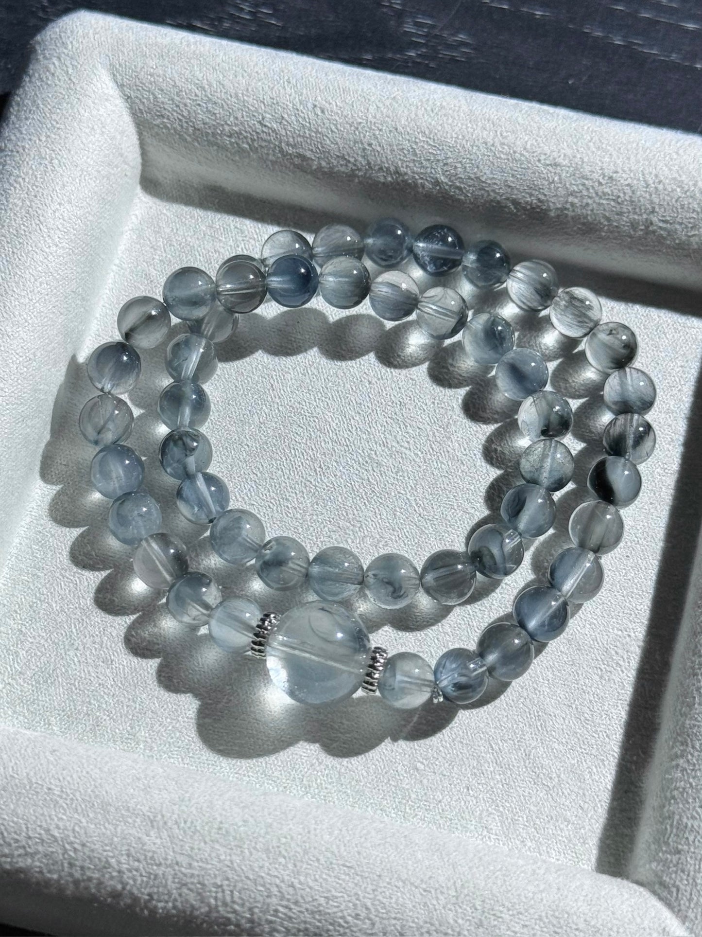 Smoky Blue Double-Strand Curl Quartz 雾霾蓝双圈兔毛 (7mm)