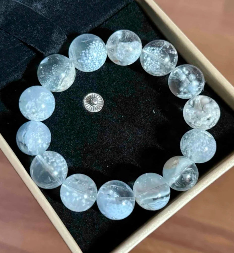 Sky Blue Round-Bead Curl Quartz 天空蓝团子(14-15mm)