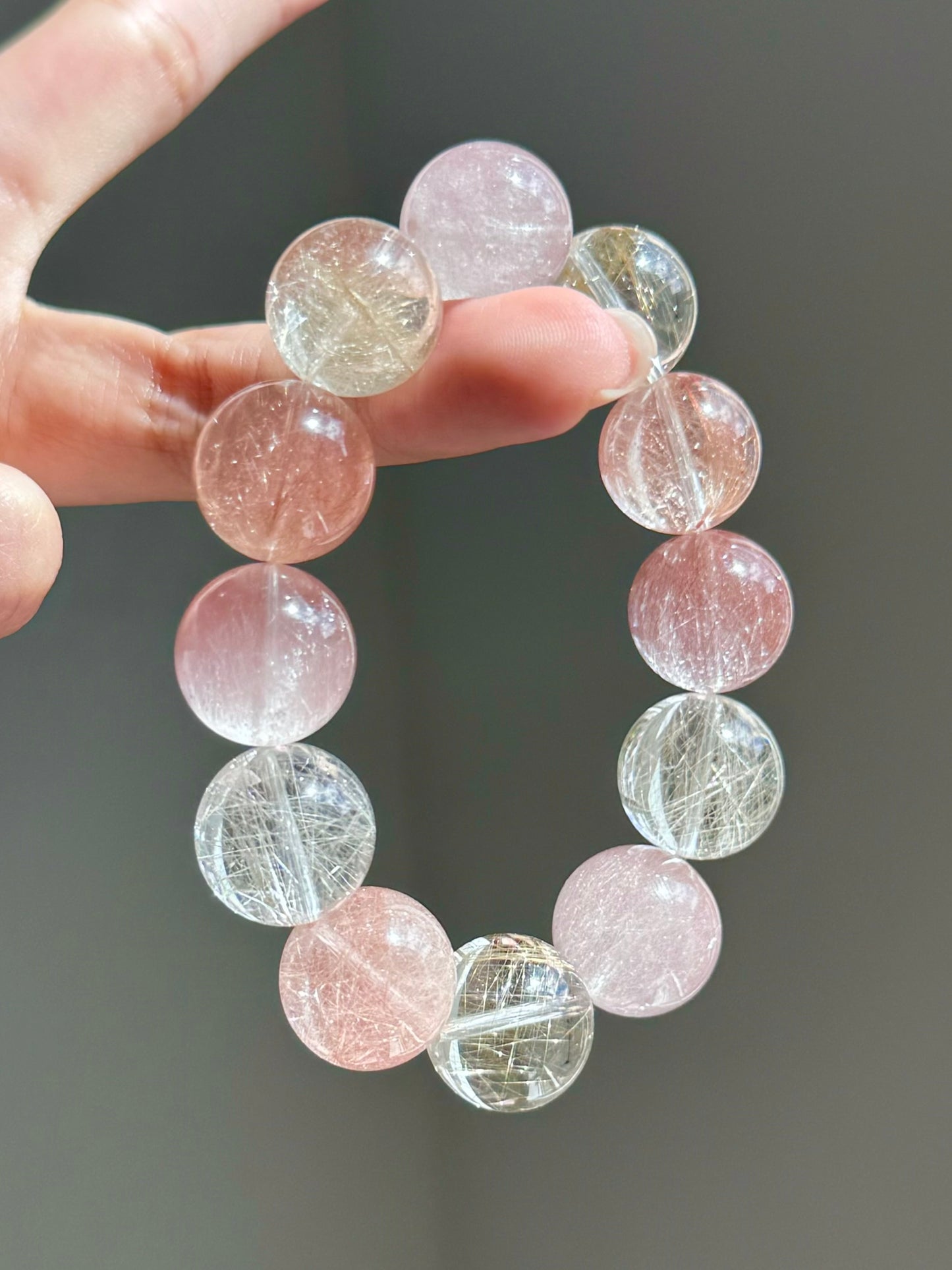 蜜桃乌龙 Rutilated Quartz(15-16mm)