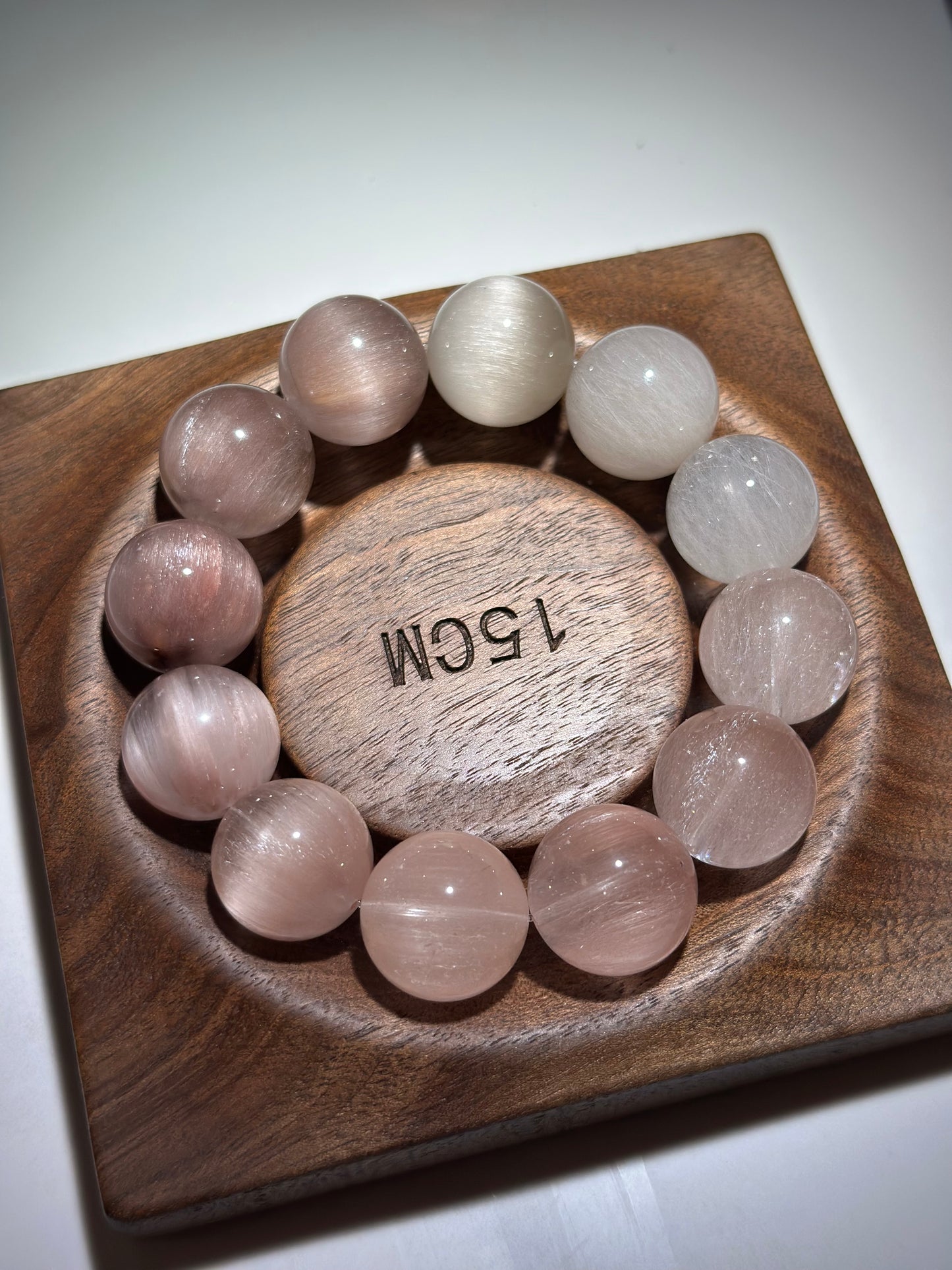 粉白猫眼兔毛 15mm
