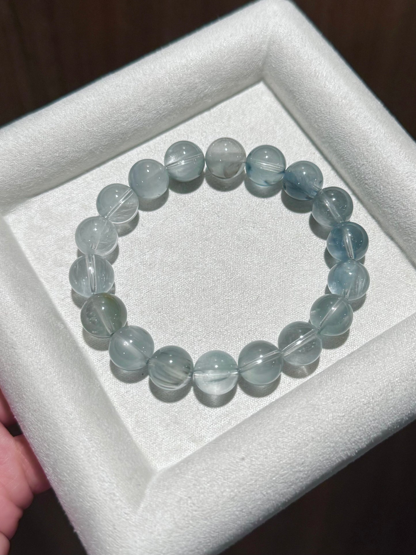幻彩蓝兔毛 Iridescent Blue Rutile Quartz (10-11mm)