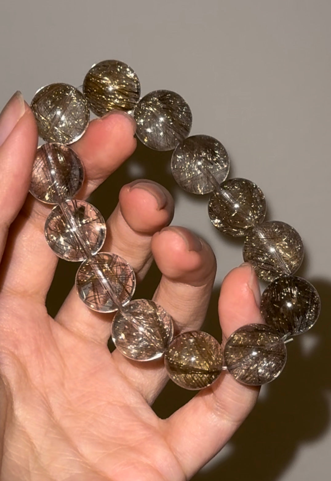 全净体魔鬼发 Full-Clear Devil’s Golden Rutilated Quartz Crystal (14mm)