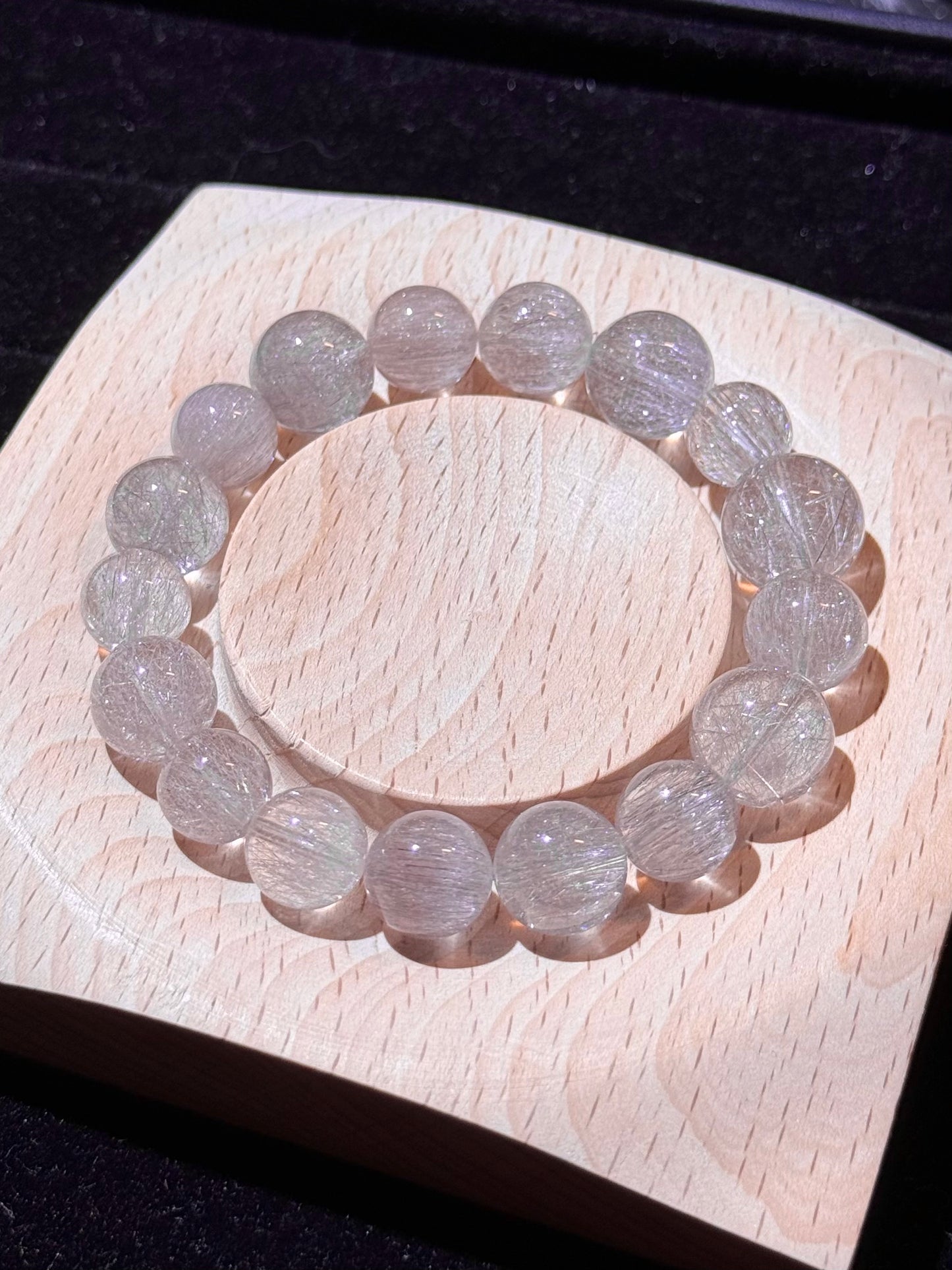 Super Sparkly Purple Steel Wire Rabbit Hair Quartz Bracelet 爆闪银紫钢丝 (12-13mm)