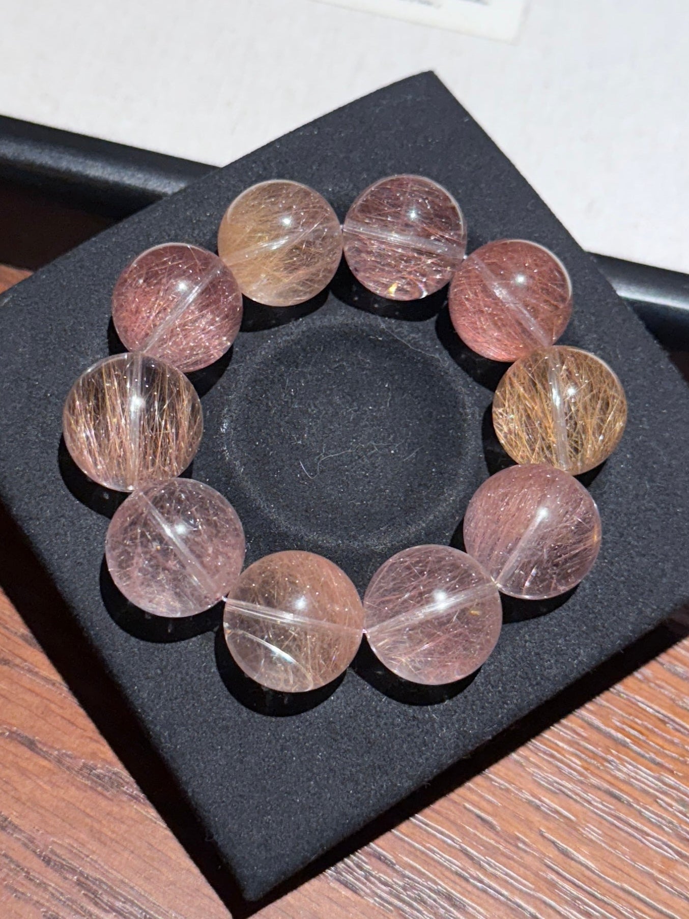 Daybreak – Pink-Orange Needle Quartz Bracelet 破晓 粉橘钢丝 (18-20mm)