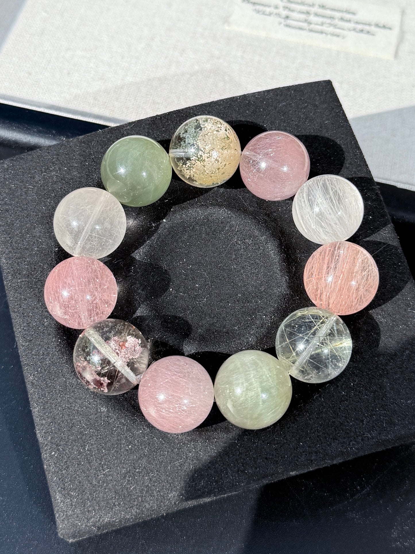 花悦绿意 幽灵兔毛多宝 Rutilated Quartz(18-19mm)
