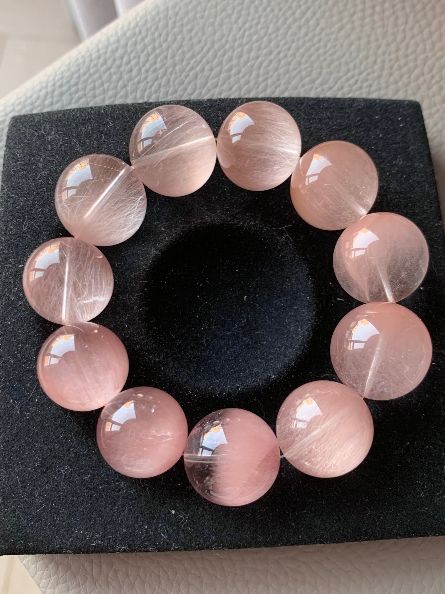 Pink Rabbit Hair Quartz Bracelet 粉兔毛 (18mm)