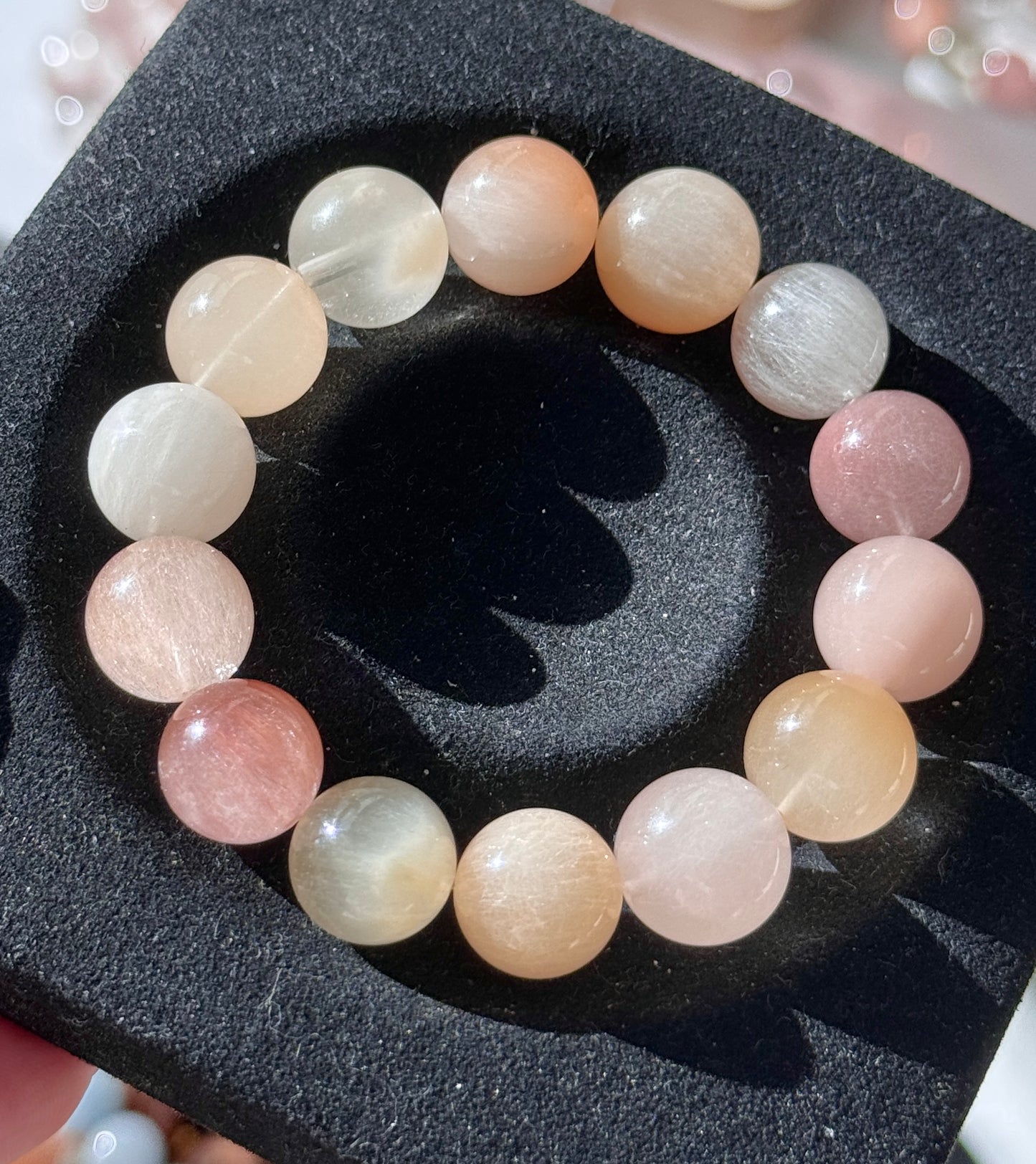 俏色水蜜桃4号·白草莓 Rutilated Quartz(12mm)