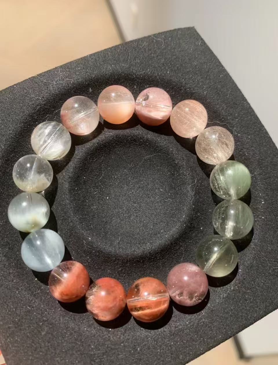 售出欣赏 彩虹小卷毛兔毛 Rutilated Quartz(11mm)