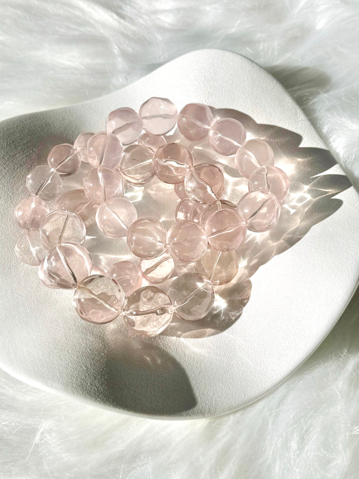 全净体马粉菠萝珠 Rose Quartz (16mm)