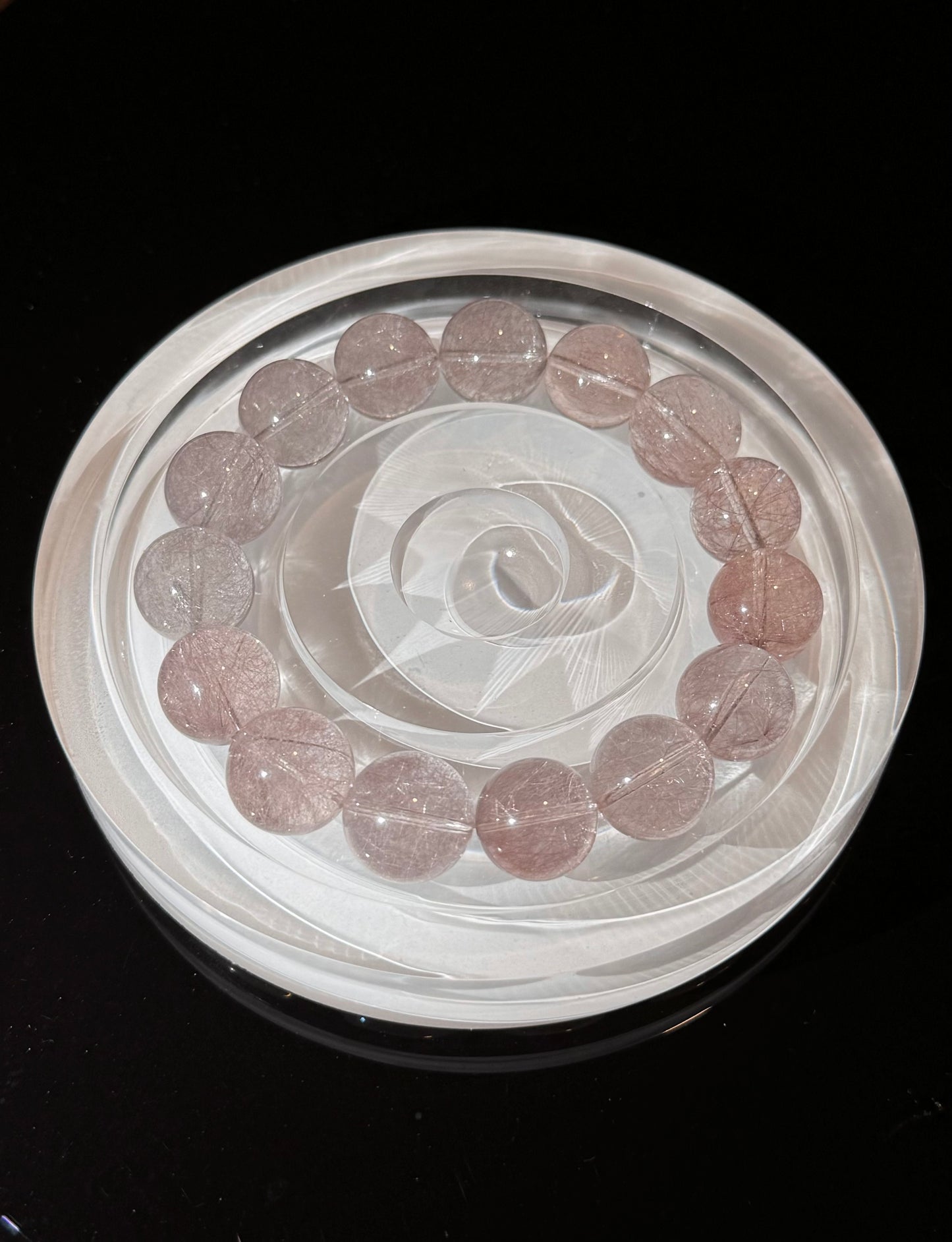 售出欣赏 粉钢丝兔毛 Rutilated Quartz(13mm)