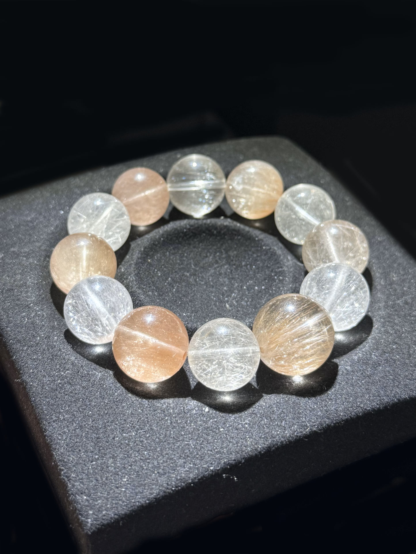 冰糖桔拉丝透闪 Rutilated Quartz(14-15mm)
