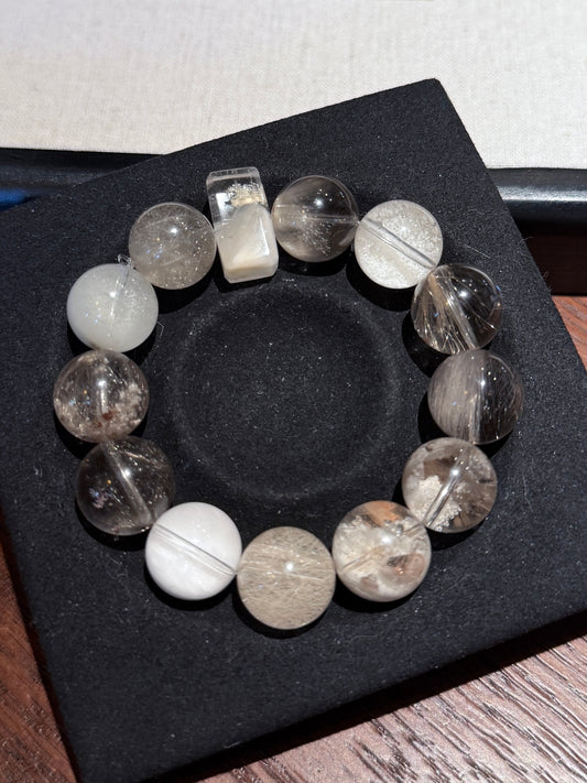 白麝香 香槟色系兔毛多宝 Rutilated Quartz(13-14mm)