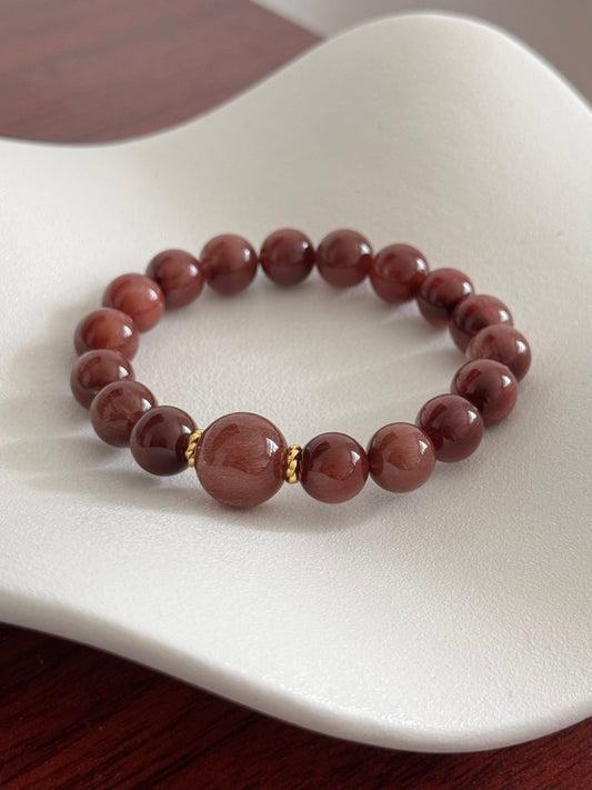满发红兔毛 红发晶 Red Rutilated Quartz （10/13mm）