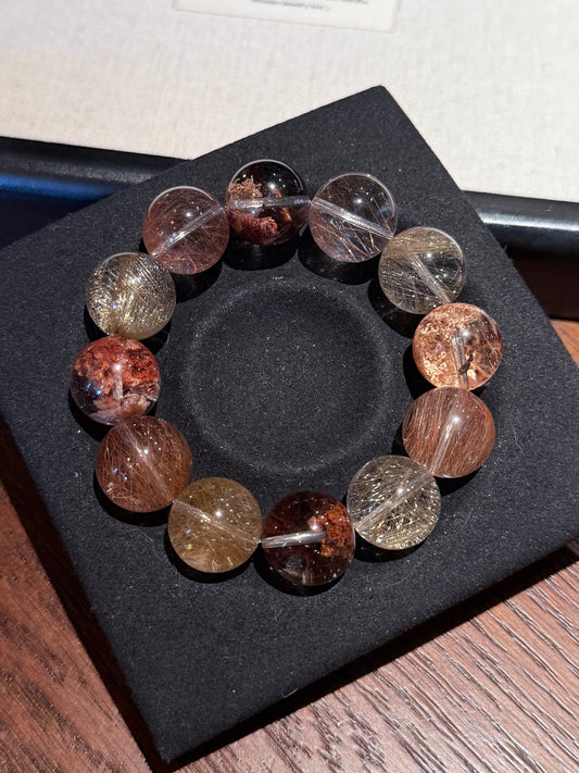 京都·红枫 兔毛多宝 Rutilated Quartz(15-16mm)