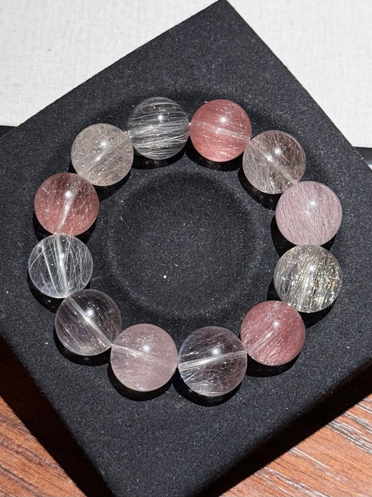 Pink Needle Quartz 粉钢丝兔毛 (15mm)