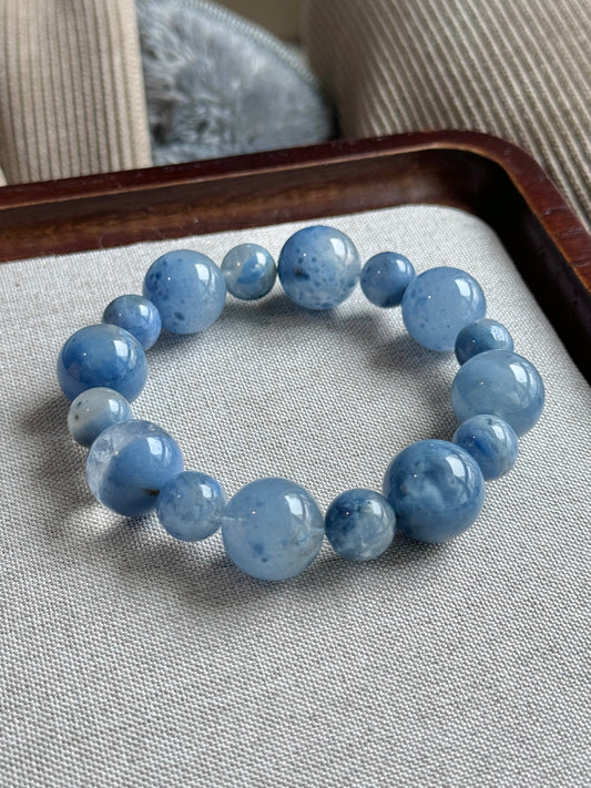 Blue Mochi Rabbit Hair Quartz 蓝团子泡泡珠 (10/15mm)