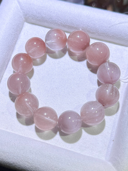 星光粉紫渐变兔毛 Starlight Pink Rabbit Hair Quartz Bracelet  15.5mm