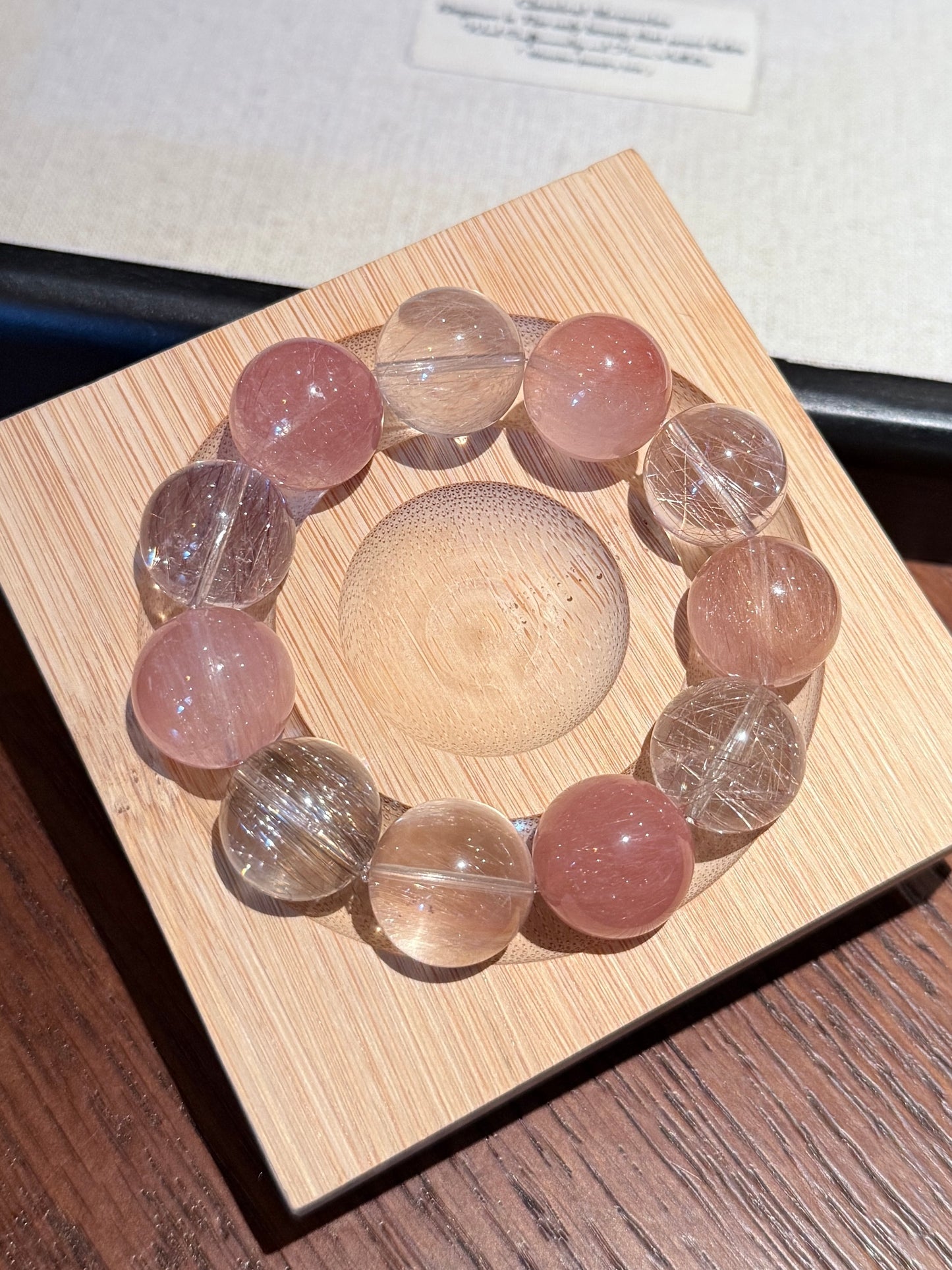 桃花妖 桃花粉兔毛 Rutilated Quartz(18mm)
