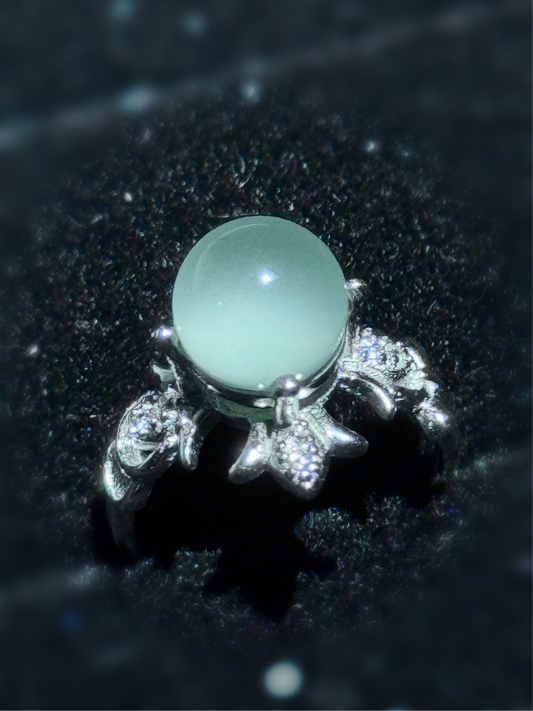 青幽灵 戒指 Prehnite Ring