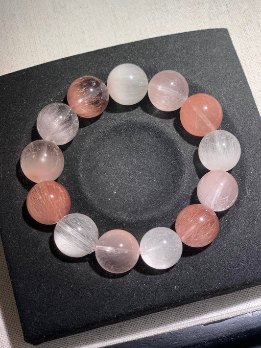 Peach & Cream Curl Quartz 芝芝桃桃 (14-15mm)