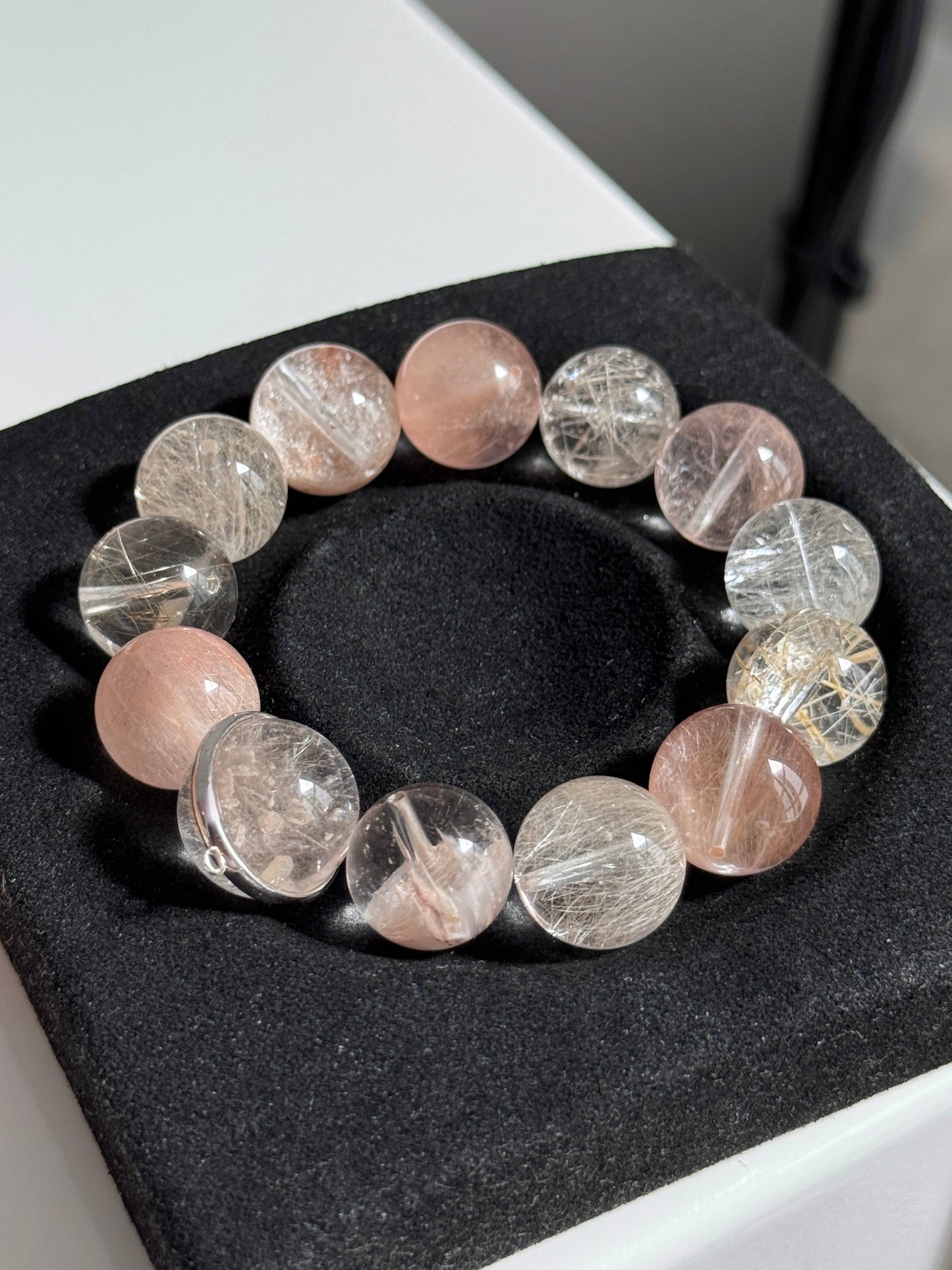 Warm Apricot 粉杏 14.5mm Rutilated Quartz Bracelet