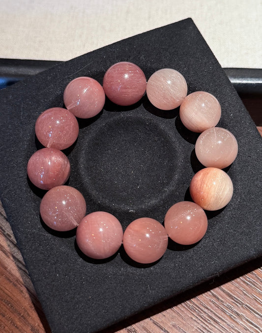 水蜜桃2号 豆沙团子 Rutilated Quartz(15mm)