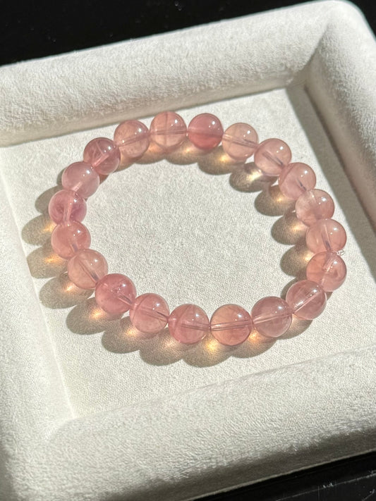 老矿浓郁马粉 Deep Rose Old Mine Madagascar Pink Quartz（10mm）