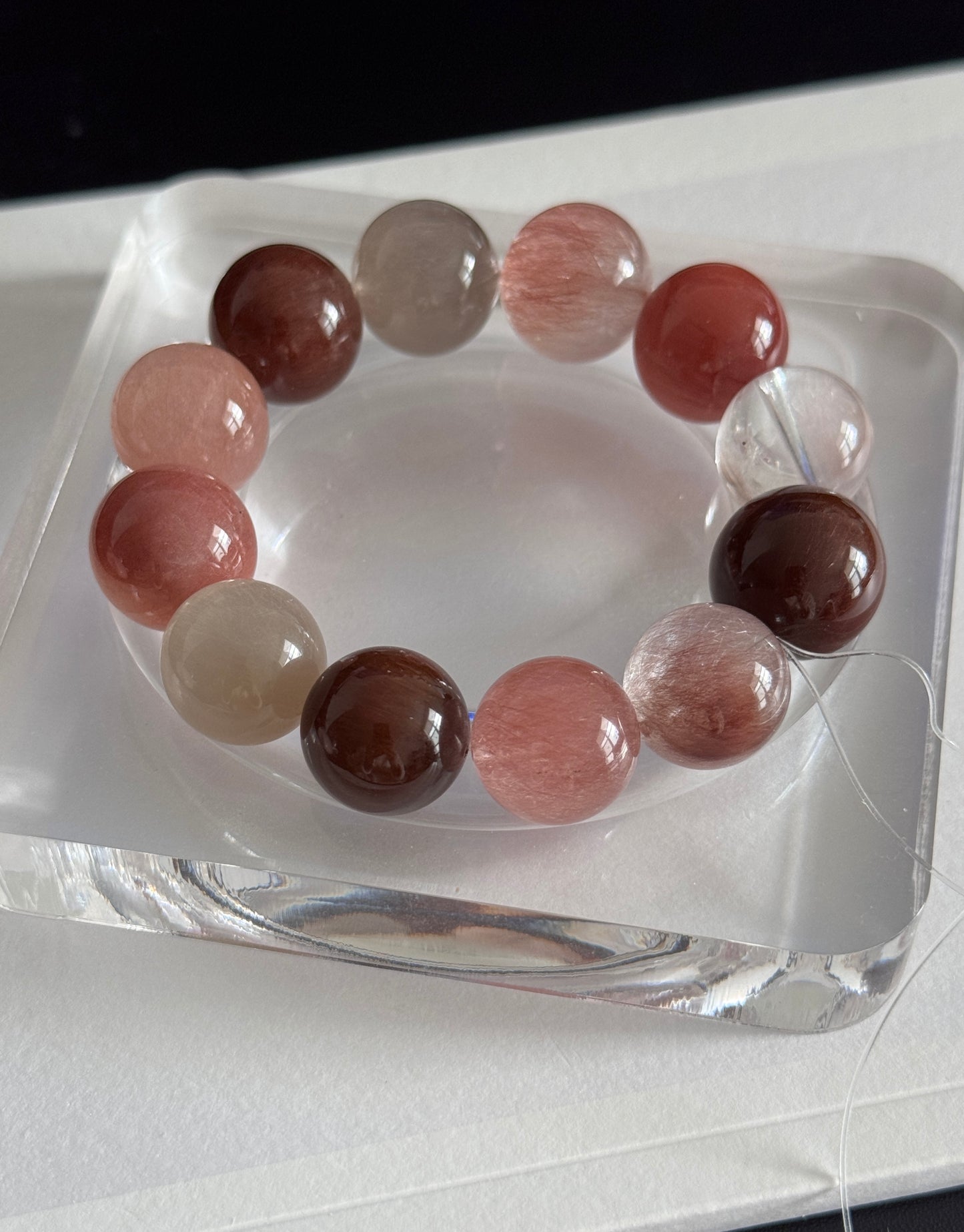 Red Bean Dumpling 红豆圆子 16mm Rutilated Quartz Bracelet