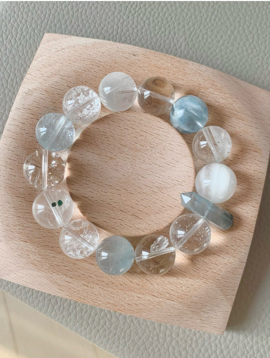 Blue Rabbit Hair Rare Mineral Crystal 塔拉萨之泪 (15-16mm）