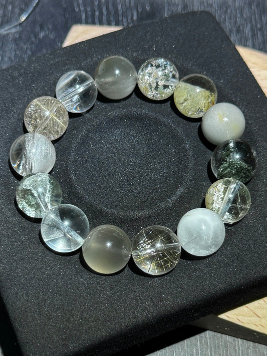 青山淡彩 Green Tone Multi-Gemstone Bracelet  （14mm）