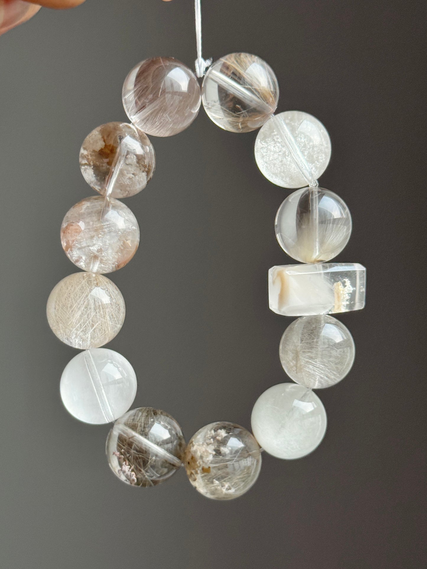 白麝香 香槟色系兔毛多宝 Rutilated Quartz(13-14mm)