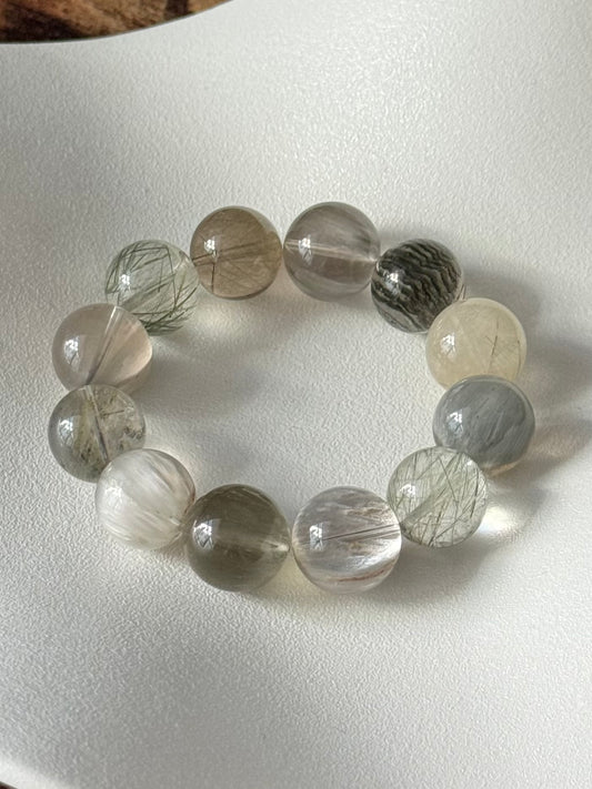 Tea Warmth Mixed Crystal Bracelet 茶暖 (15mm)
