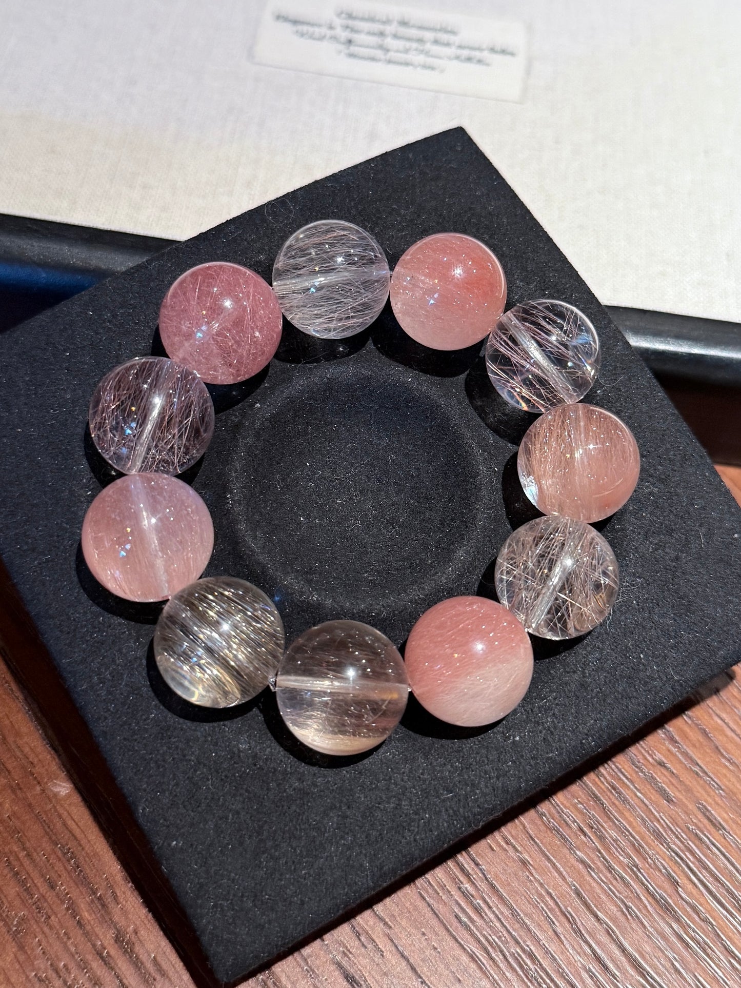 桃花妖 桃花粉兔毛 Rutilated Quartz(18mm)