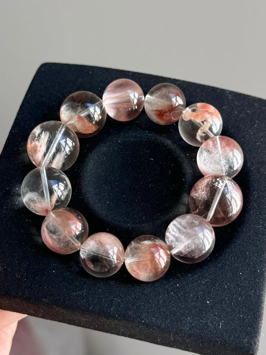 粉卷毛兔毛 Pink Curly Rabbit Hair Quartz