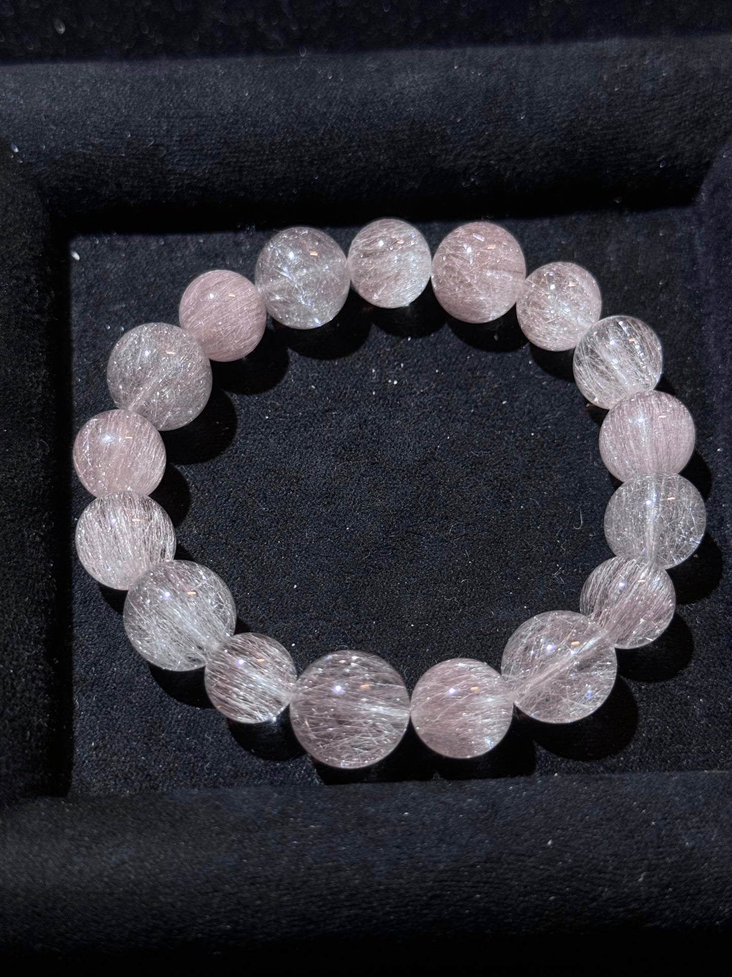 Super Sparkly Purple Steel Wire Rabbit Hair Quartz Bracelet 爆闪银紫钢丝 (12-13mm)