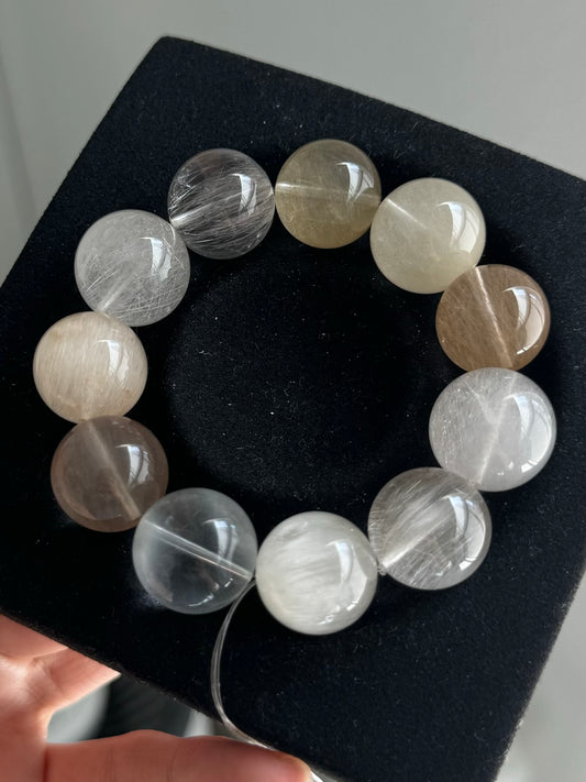 啵啵奶茶色系 兔毛 Rutilated Quartz(16mm)