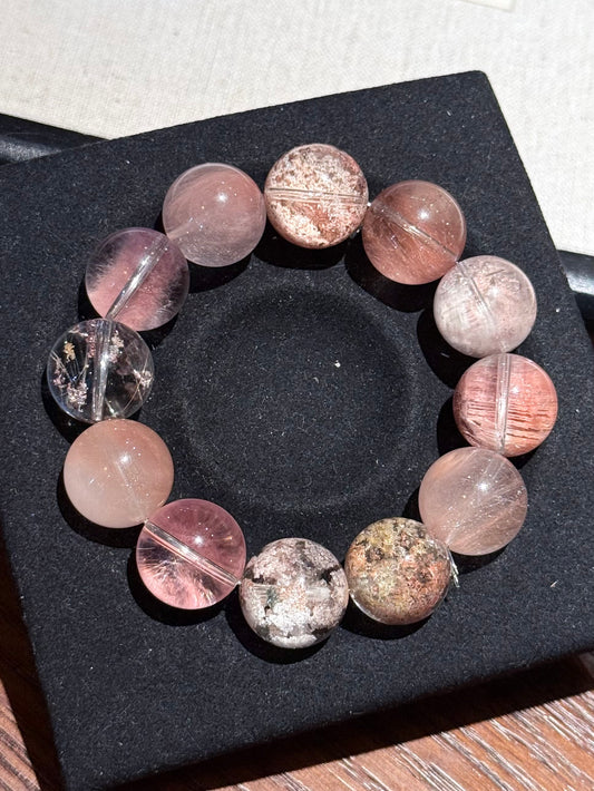 Coral - Mixed Crystal Bracelet 珊瑚海 (16-17mm)