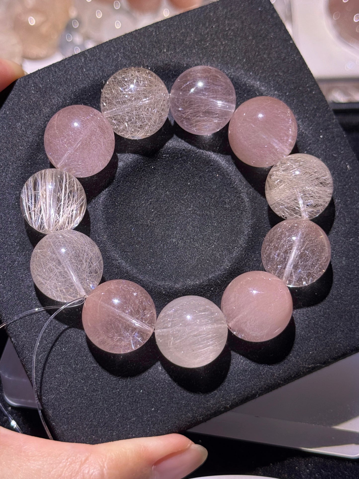 Lunar Goddess 月亮女神 17mm Rutilated Quartz Bracelet