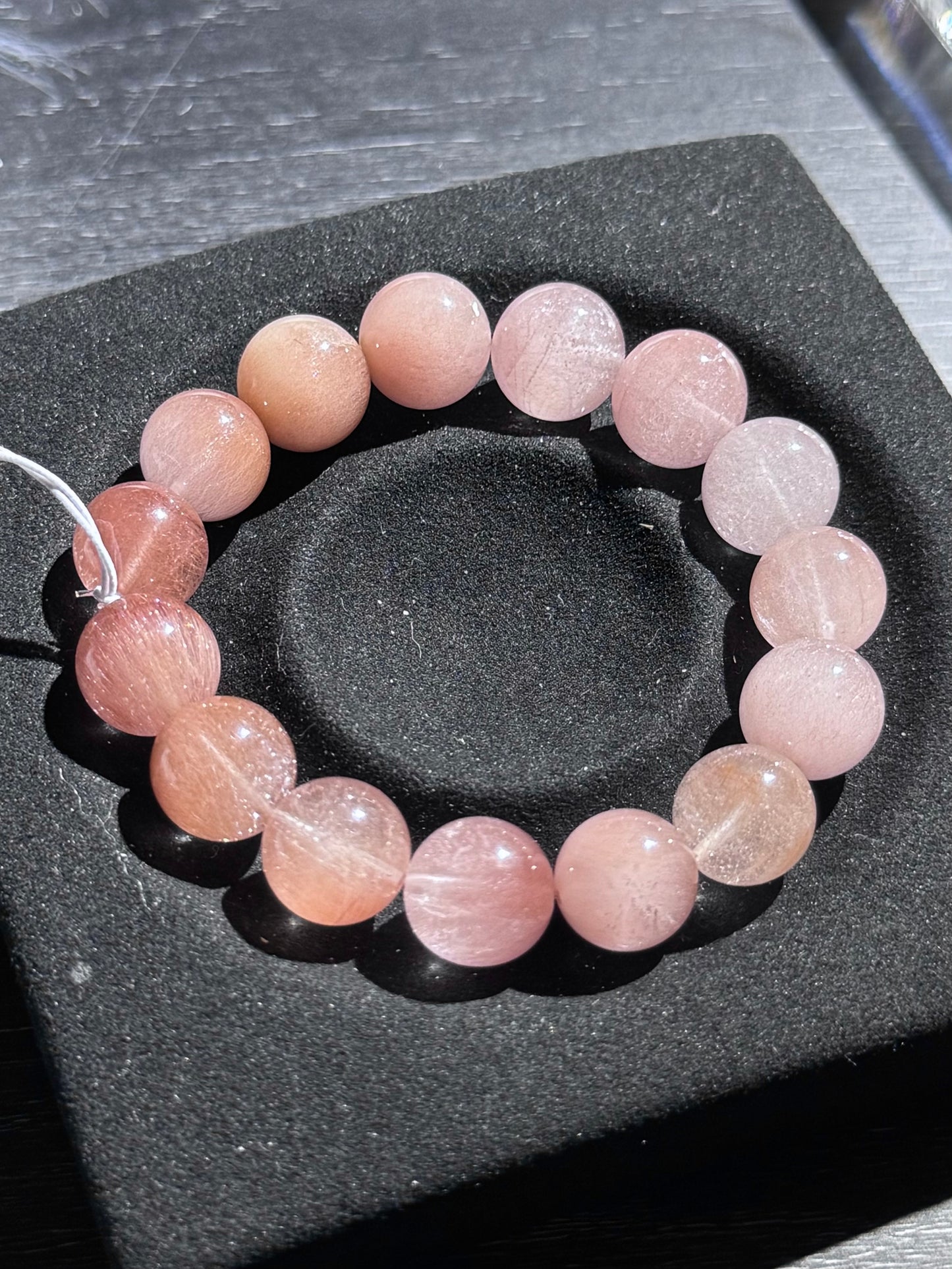 豆沙粉兔毛 Rutilated Quartz(12mm)
