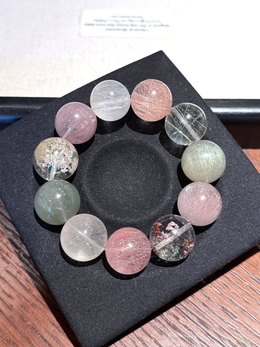 花悦绿意 幽灵兔毛多宝 Rutilated Quartz(18-19mm)