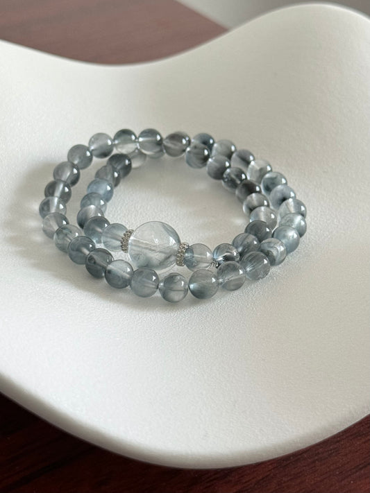 Smoky Blue Double-Strand Curl Quartz 雾霾蓝双圈兔毛 (7mm)
