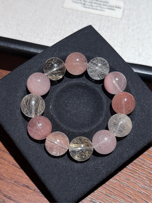 蜜桃乌龙 Rutilated Quartz(15-16mm)