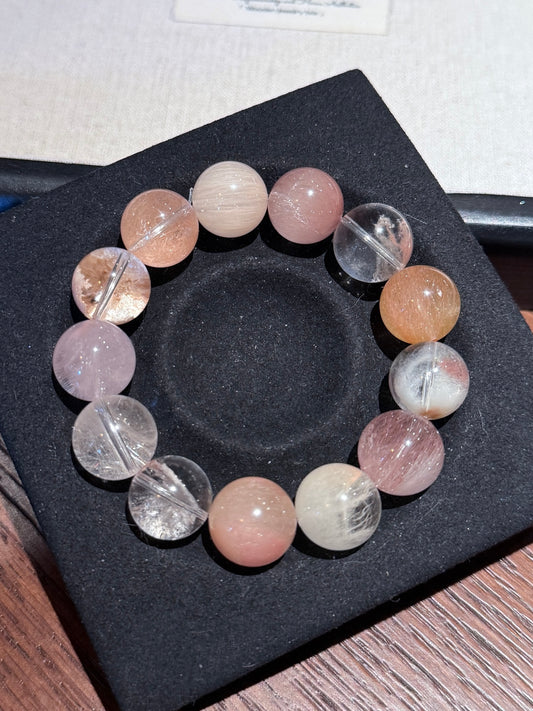 芒果柚子汽水 兔毛多宝 Rutilated Quartz(13-14mm)