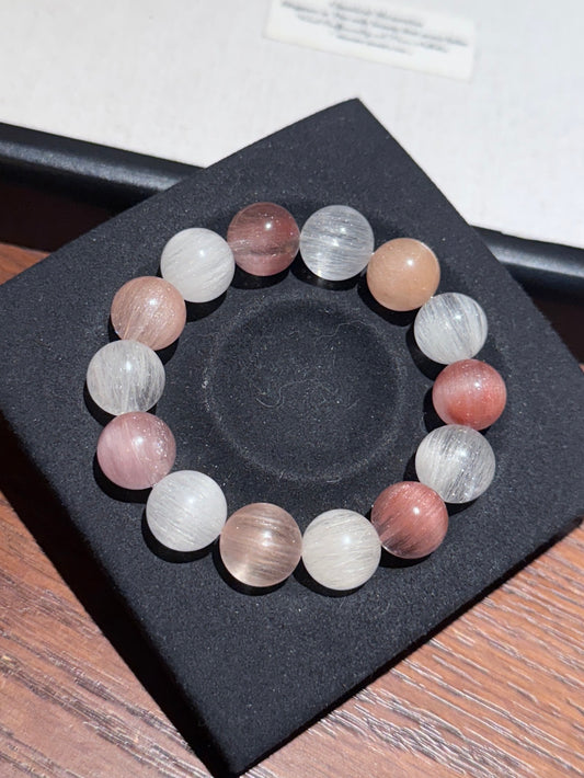 售出欣赏 拉丝猫眼彩兔毛 Rutilated Quartz(13mm)