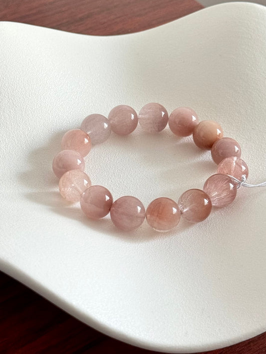豆沙粉兔毛 Rutilated Quartz(12mm)