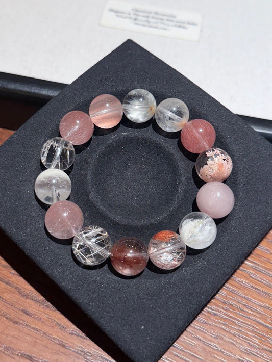 玫瑰奶油小蛋糕 Rutilated Quartz(12mm)