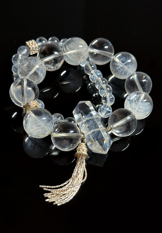 Double Loop Blue Needle Quartz 蓝针双圈