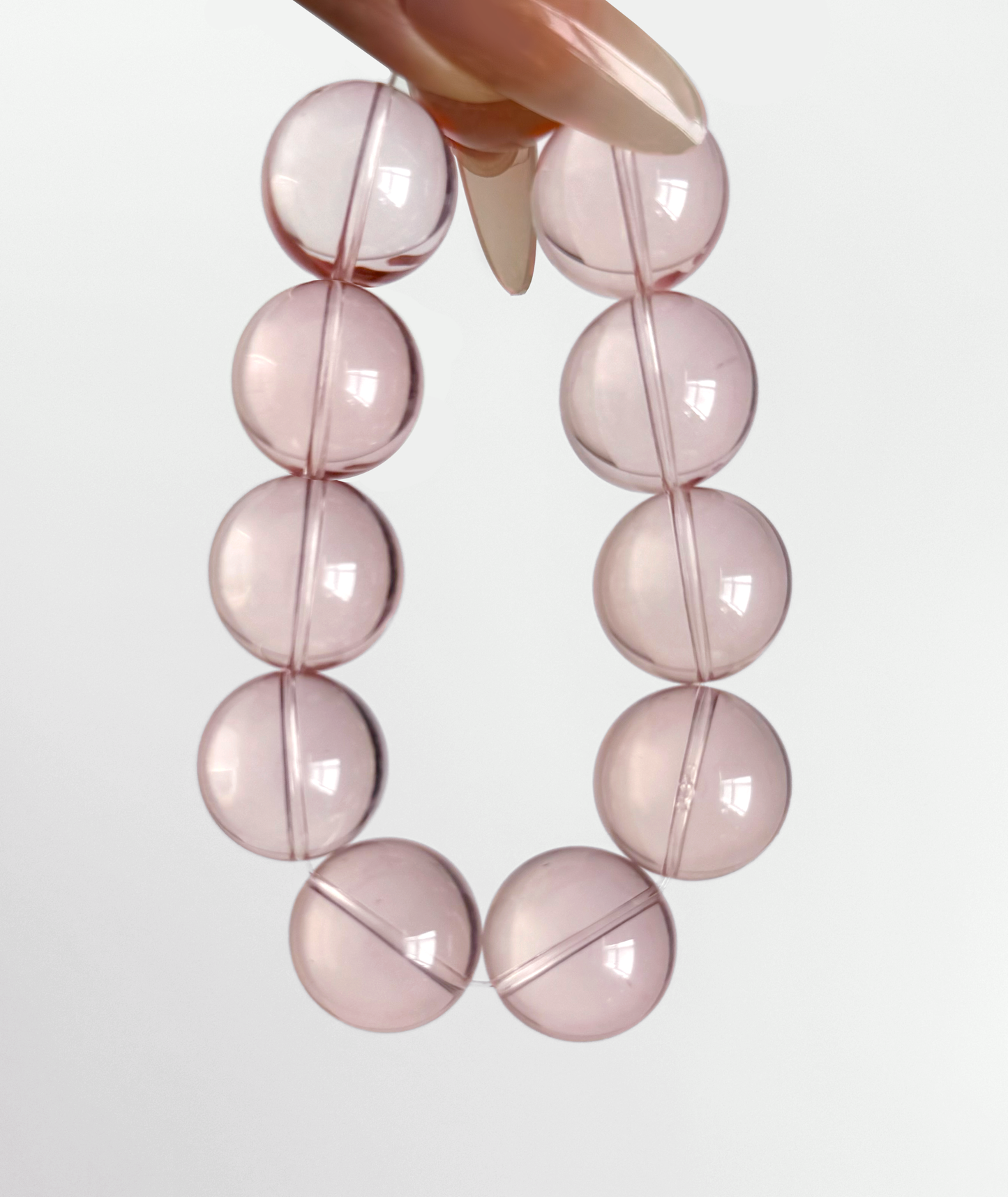 冰橘马粉水透体 Rose Quartz (18mm)