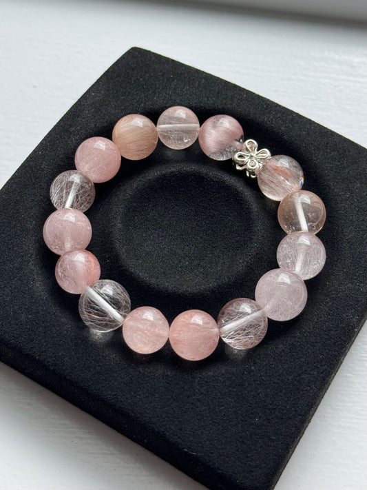 落樱飞舞兔毛 Rutilated Quartz(12mm）